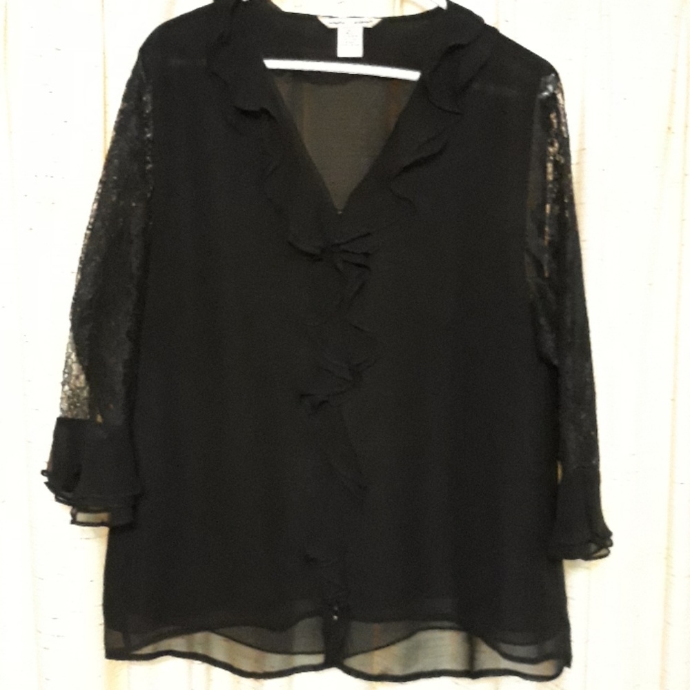 Black see through blouse